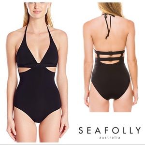 Seafolly Halter One Piece Swimsuit With Cut-Outs